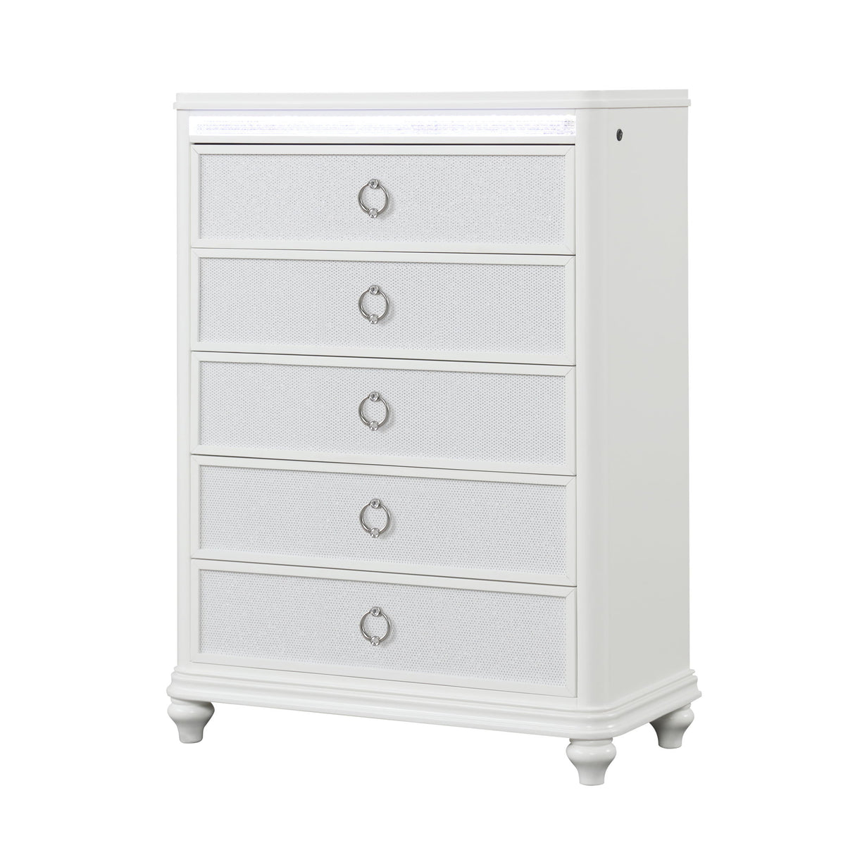 Abigale - 5 Drawer Chest With LED Lighting - White