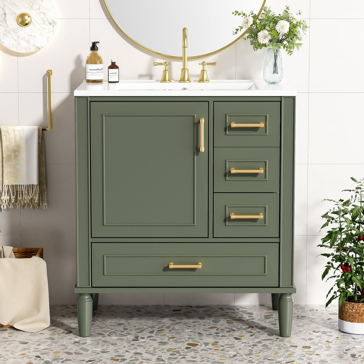 Traditional Bathroom Vanity Set With Soft Close Doors