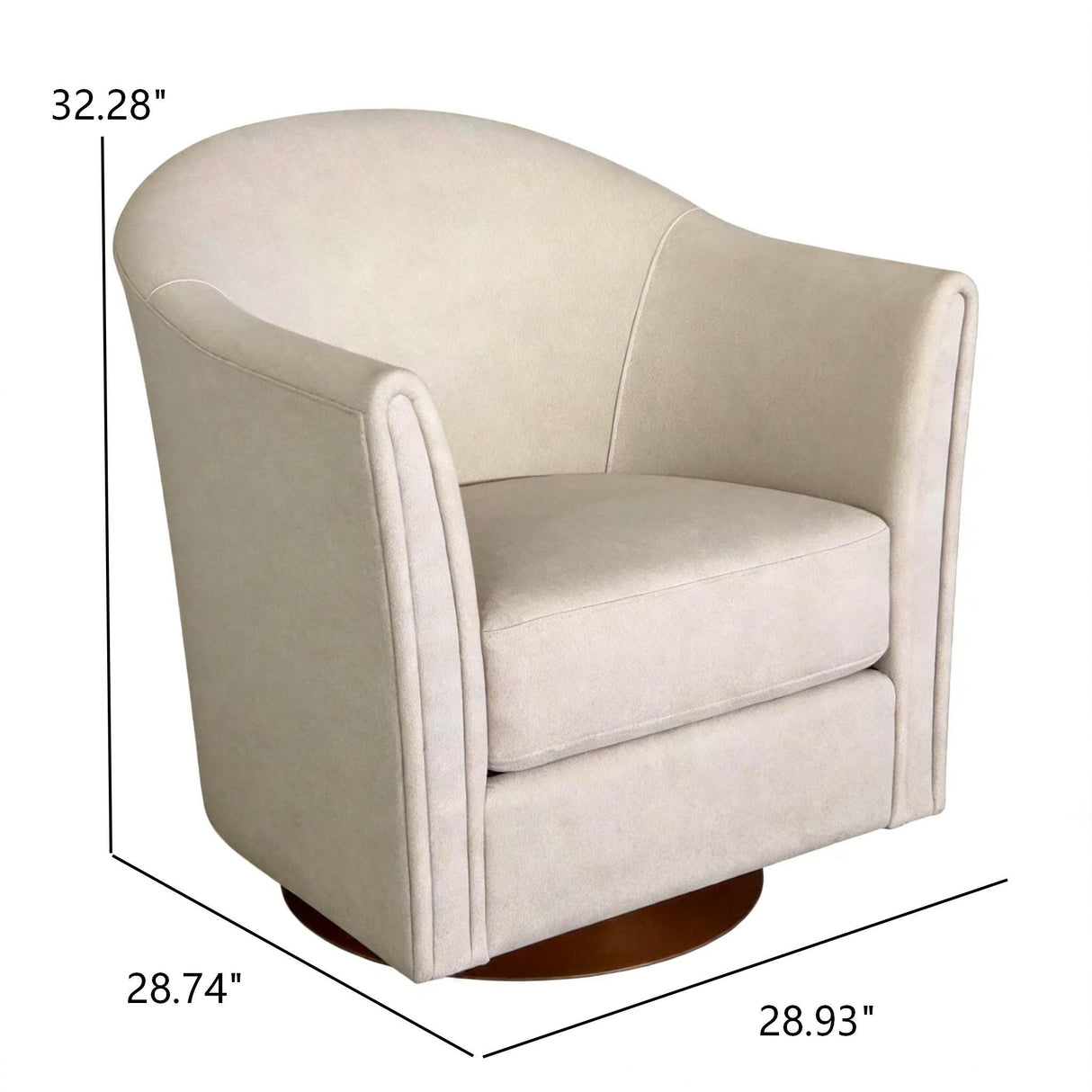 360 Degree Rotating Barrel Armchair For Living Room - Cream Beige