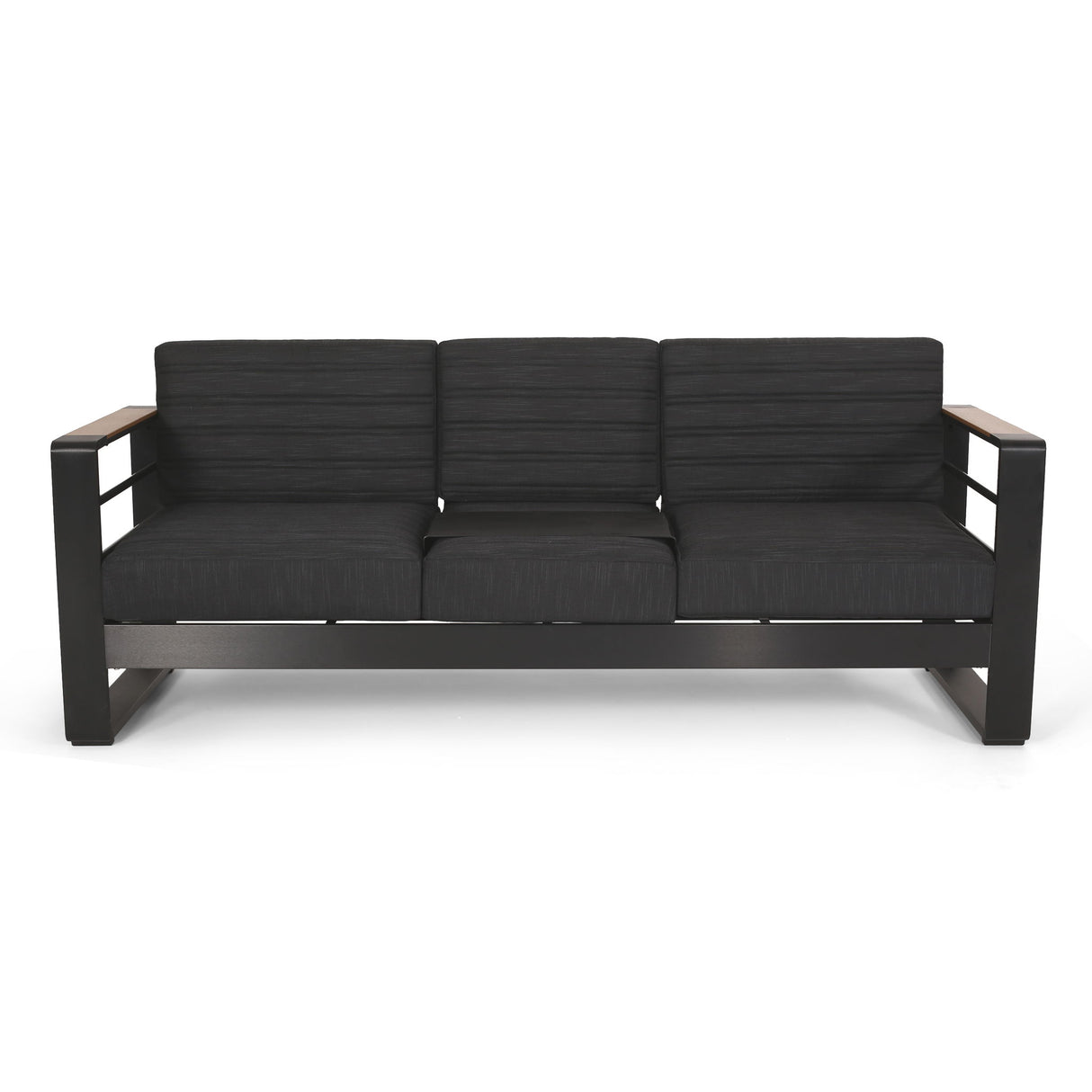 Giovanna - 3 Seater Sofa With Aluminum Frame And Water Repellence Cushions - Black