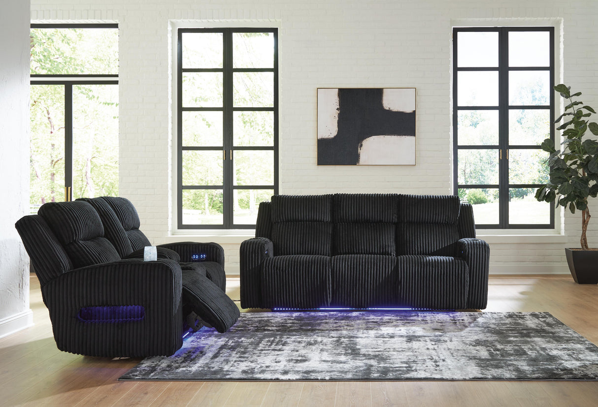 Belvarrow Power Reclining Sofa and Loveseat - PC64202U1
