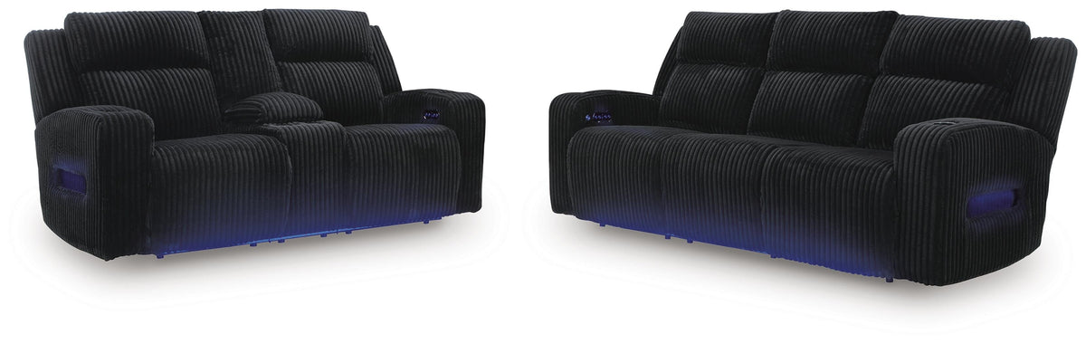 Belvarrow Power Reclining Sofa and Loveseat - PC64202U1