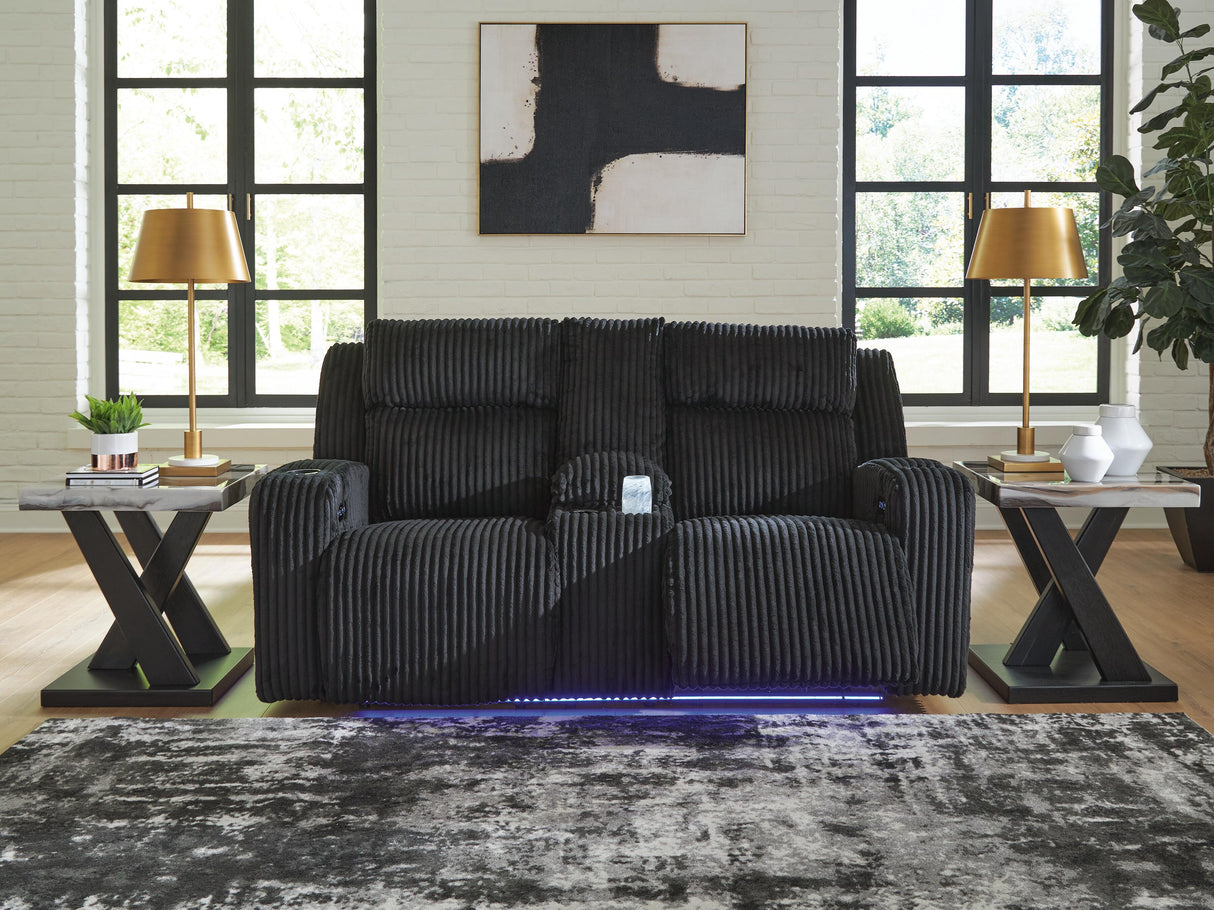 Belvarrow Power Reclining Loveseat with Console - PC6420218
