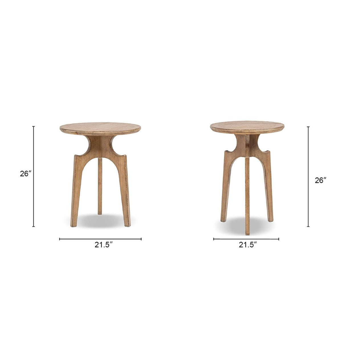 Carmel - Round Side Table - Antique Brown