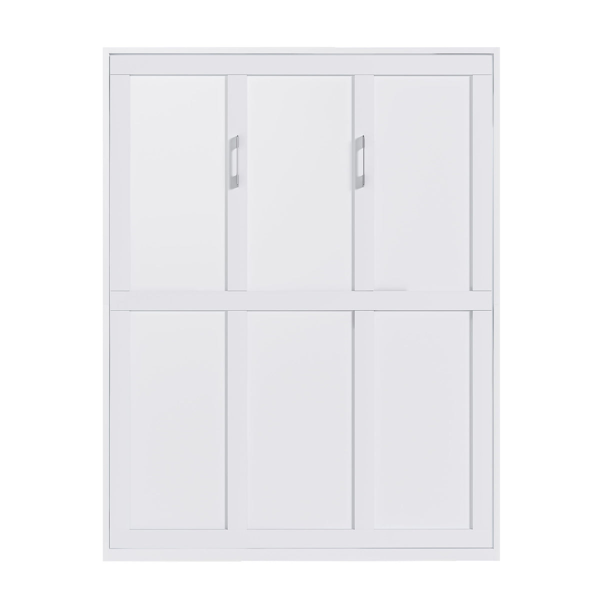Queen Murphy Bed, Foldable Wall Bed, Space Saving Design For Bedrooms - White