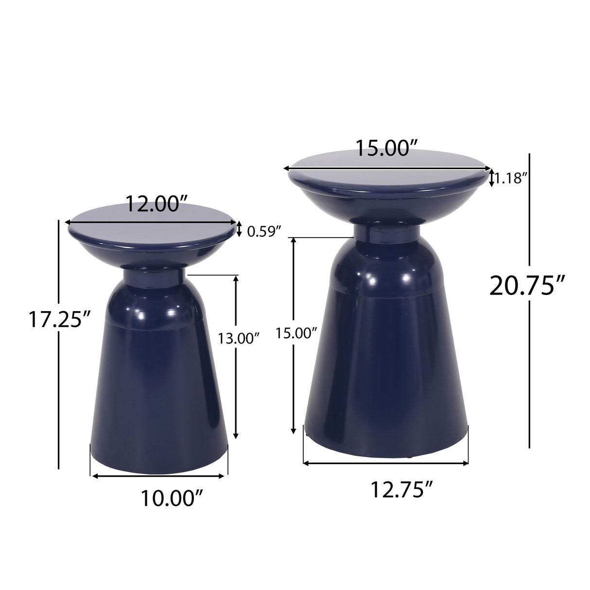 Serenita - Outdoor Side Tables With Flared Design (Set of 2)