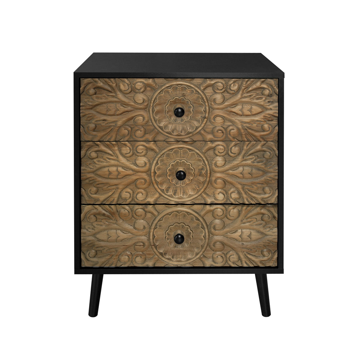 3 Drawer Cabinet, Suitable For Bedroom - Black
