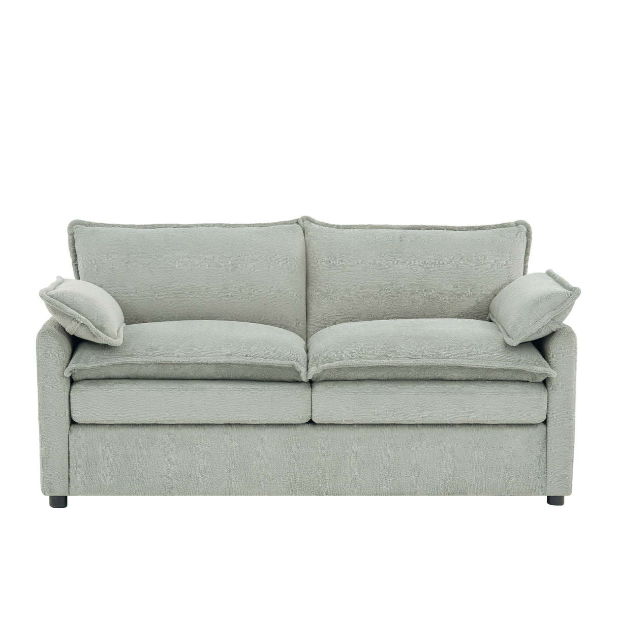 Modern Loveseat Sofa, Upholstered Couch With Side Storage Pockets
