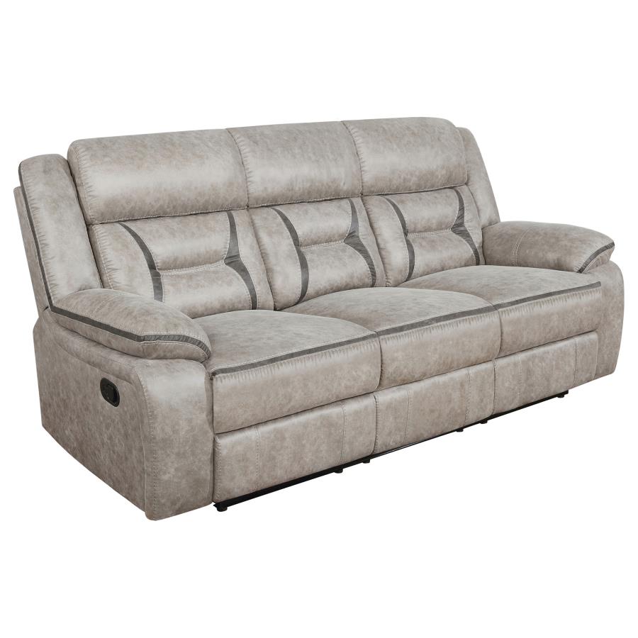 Greer 3-piece Upholstered Reclining Sofa Set Taupe - 651351-S3