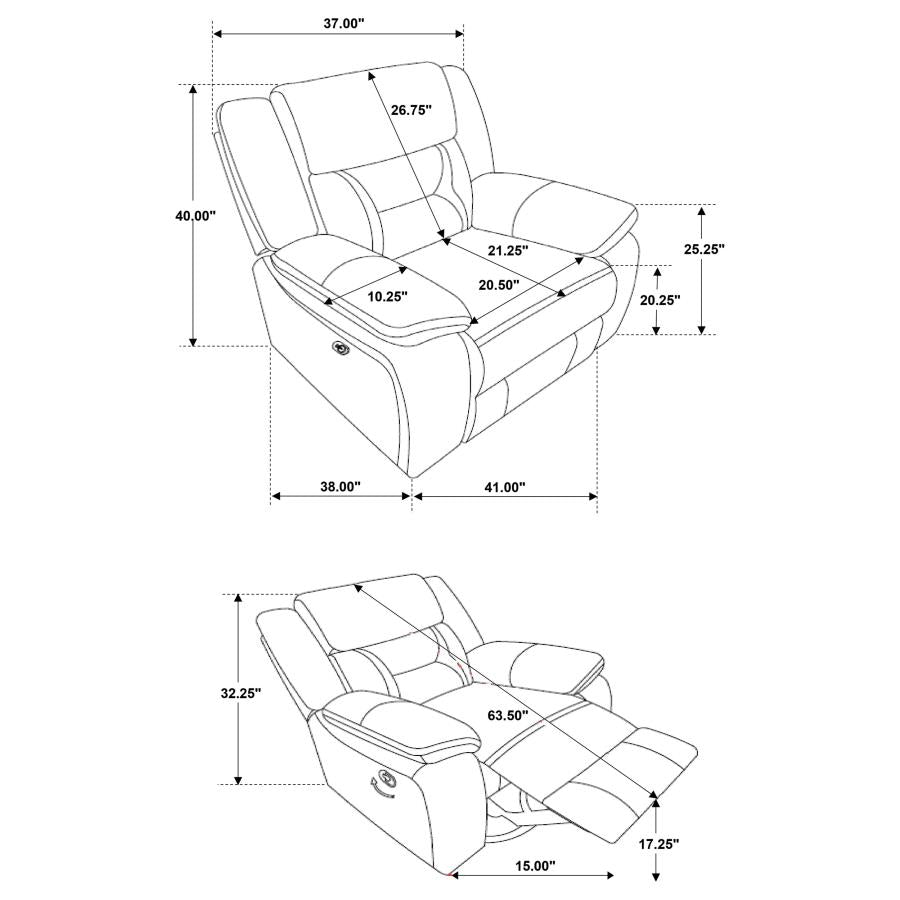 Greer Upholstered Swivel Glider Recliner Chair Brown - 651356