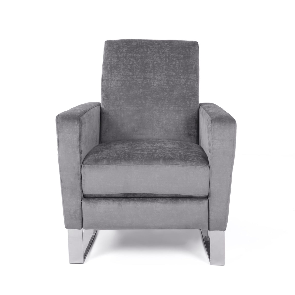 Bolt - Upholstered Recliner Chair With Stainless Steel Base - Gray