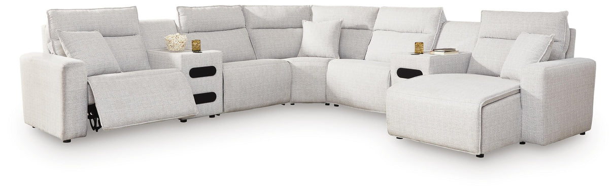 Modmax II 7-Piece Power Reclining Sectional with Chaise and Audio Consoles - 65907S7