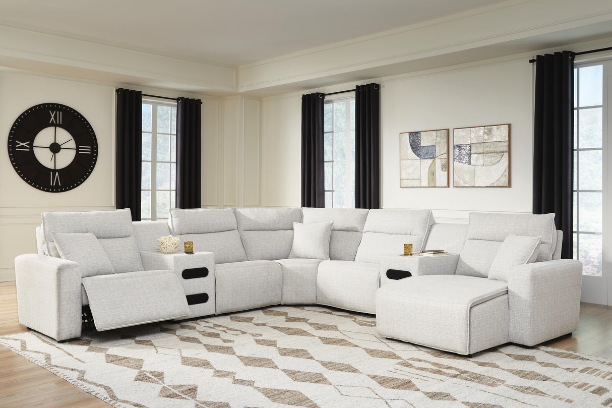 Modmax II 7-Piece Power Reclining Sectional with Chaise and Audio Consoles - 65907S7
