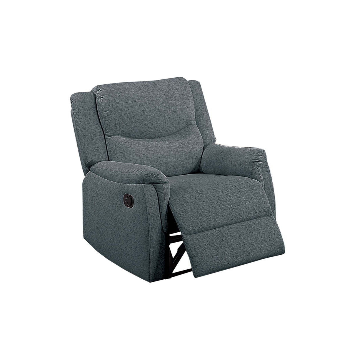 Manual Recliner With Upholstered Seat And Backrest Supportive Headrest