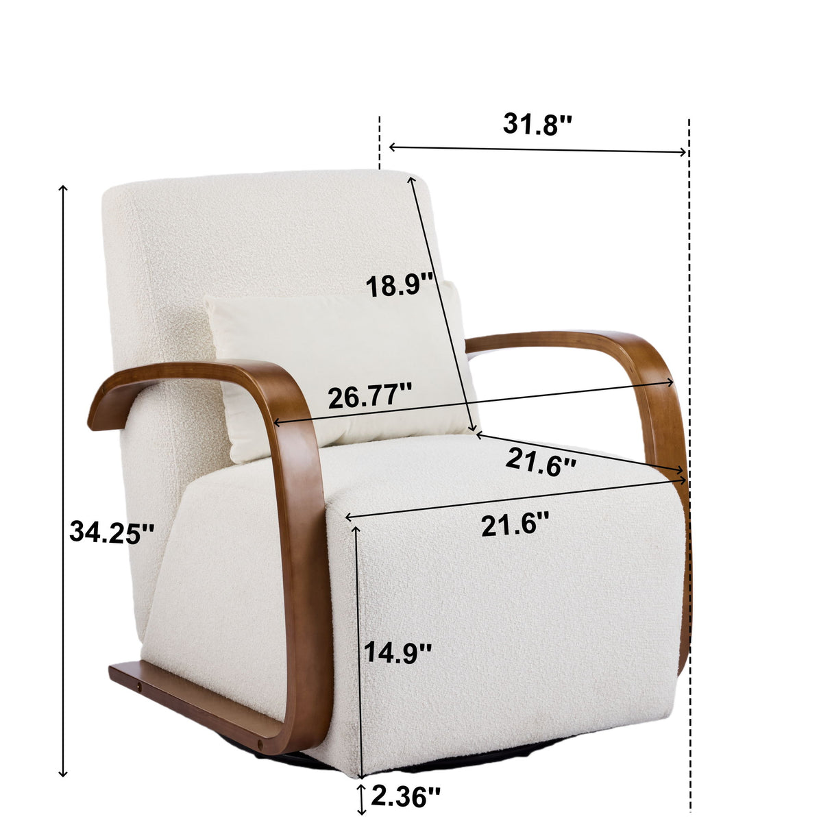 Swivel Accent Rotatable Ergonomic Single Chair For Living Room