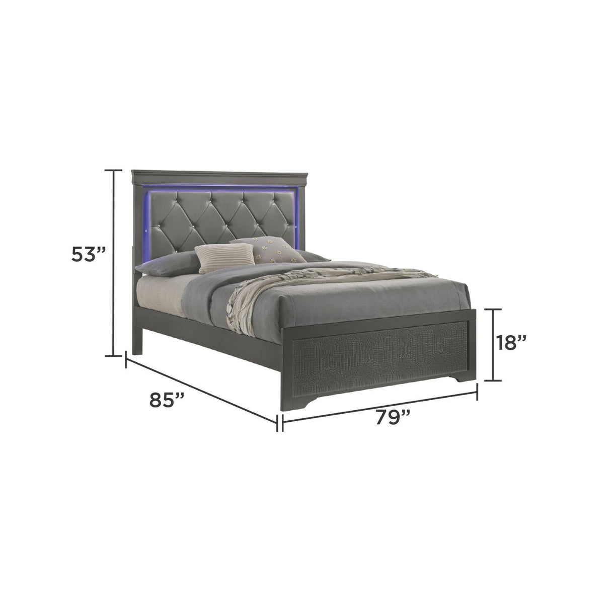 Blaze - Modern Bedroom Set With LED Headboard
