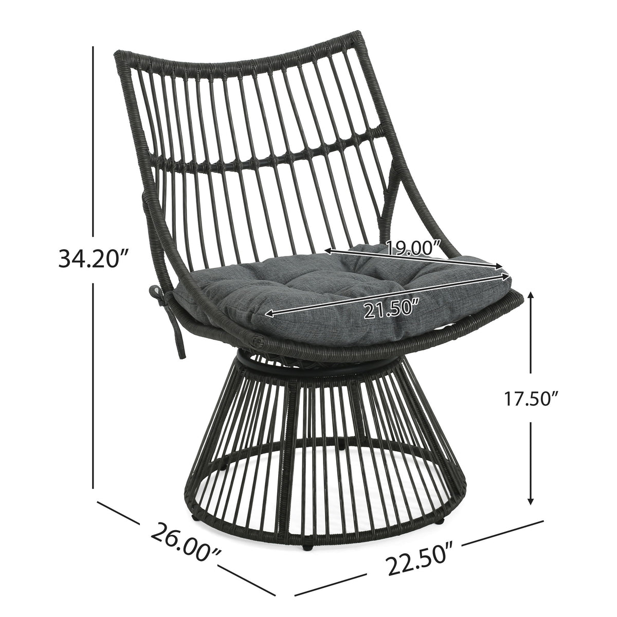 Elaine - Chair - Gray