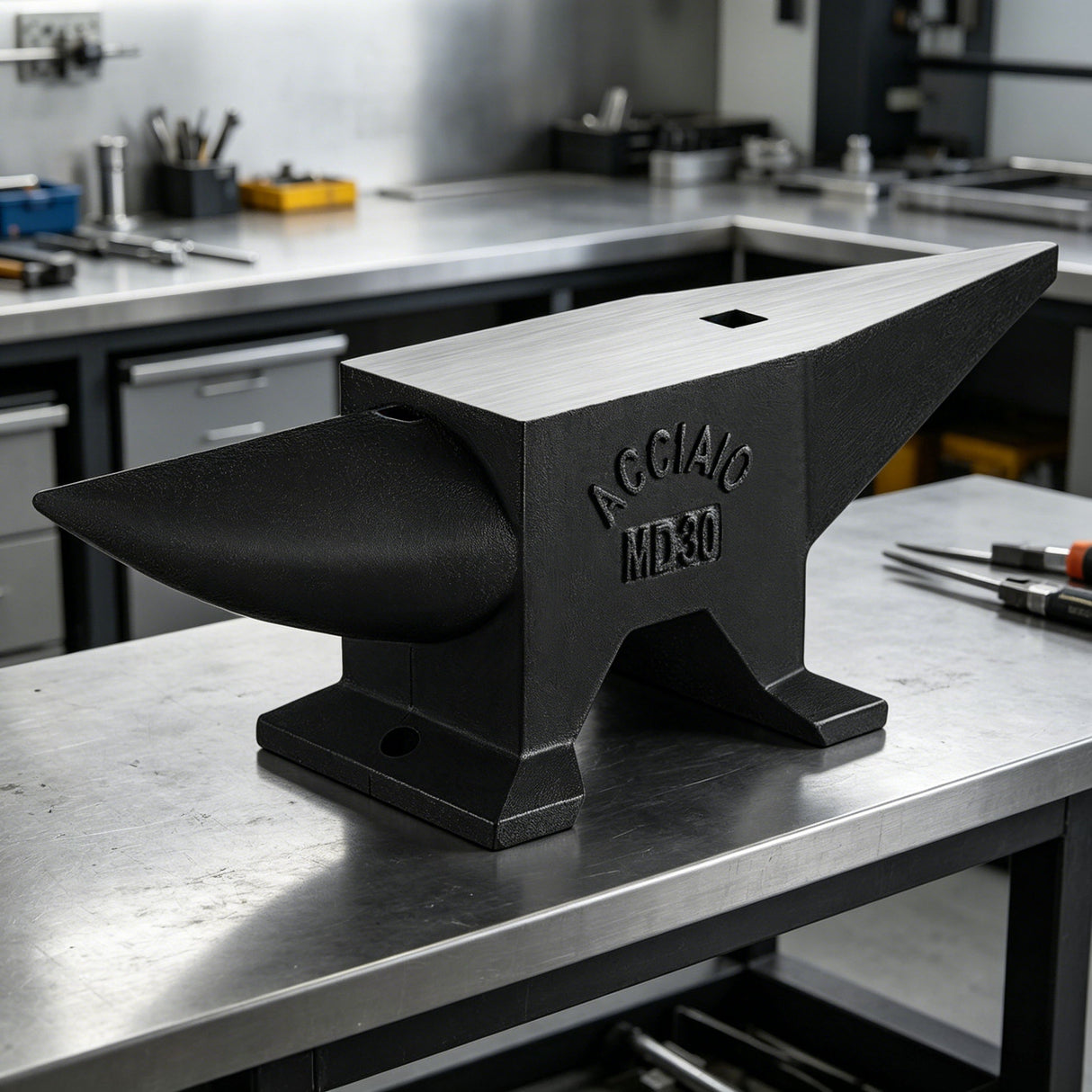 Heavy Duty Cast Steel Anvil, 22 Lbs Single Horn With Large Countertop, High Hardness For smithing