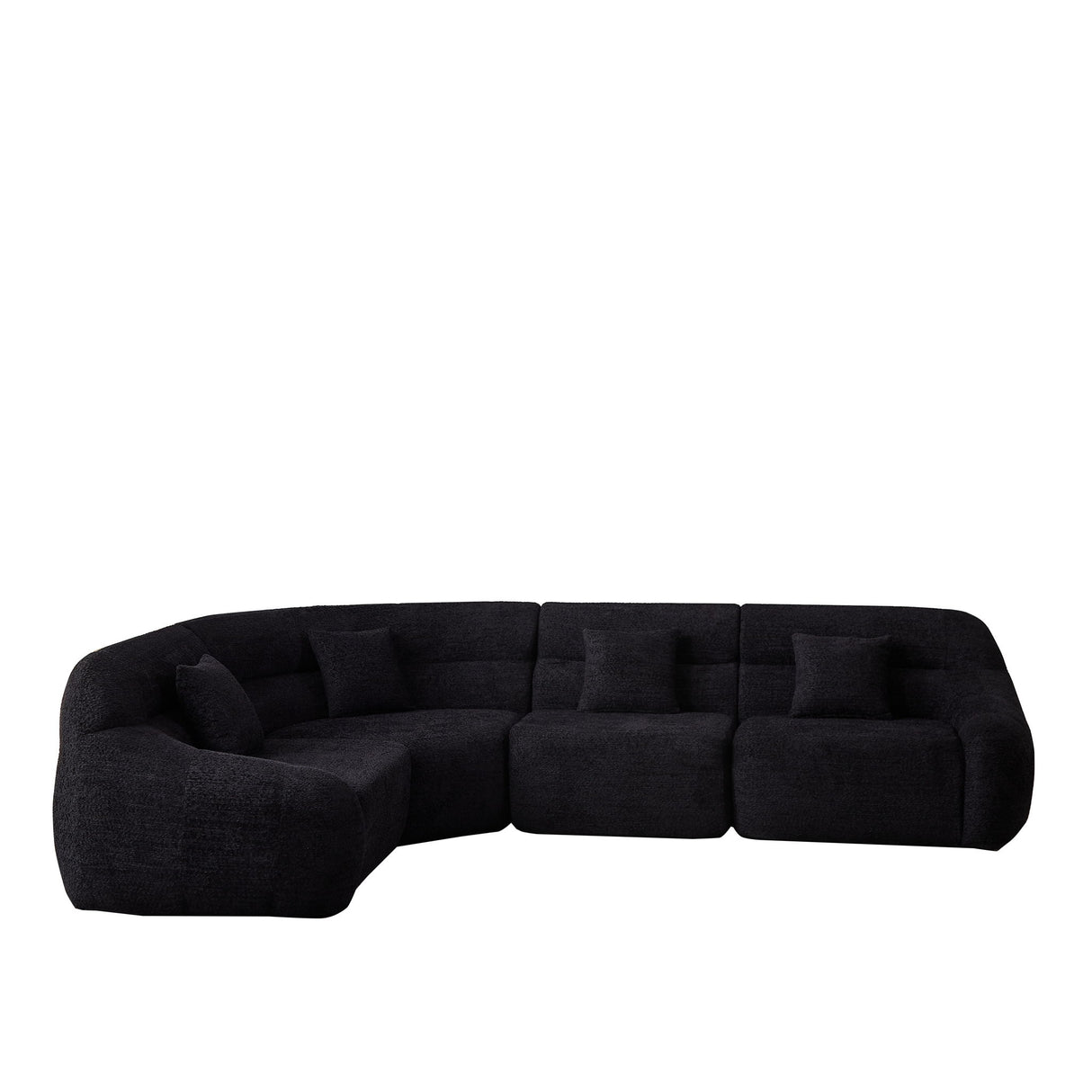 Luxury Curved Corner Sectional Sofa With 4 Pillows