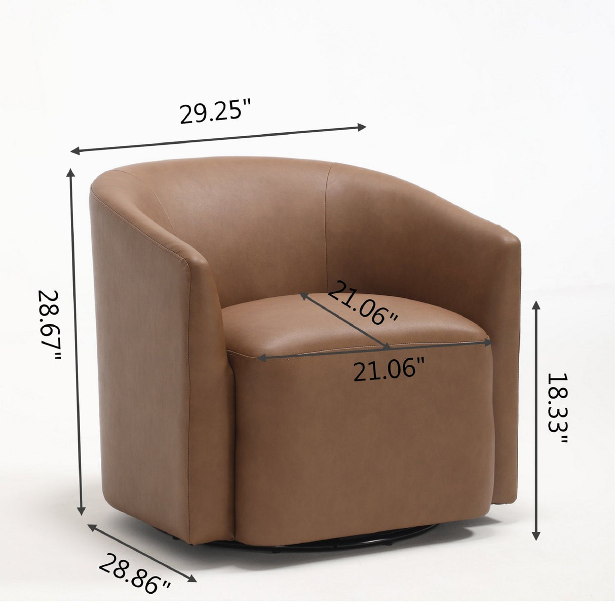 Swivel Barrel Accent Chair For Living Room - Antique Brown