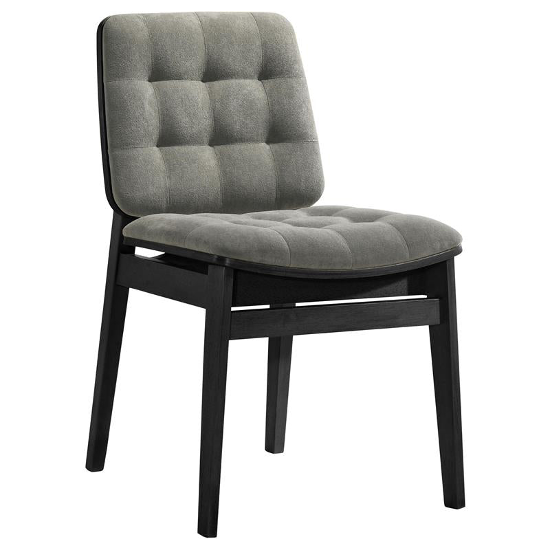 Redbridge Velvet Upholstered Side Chair Grey and Black (Set of 2) - 193962BLK