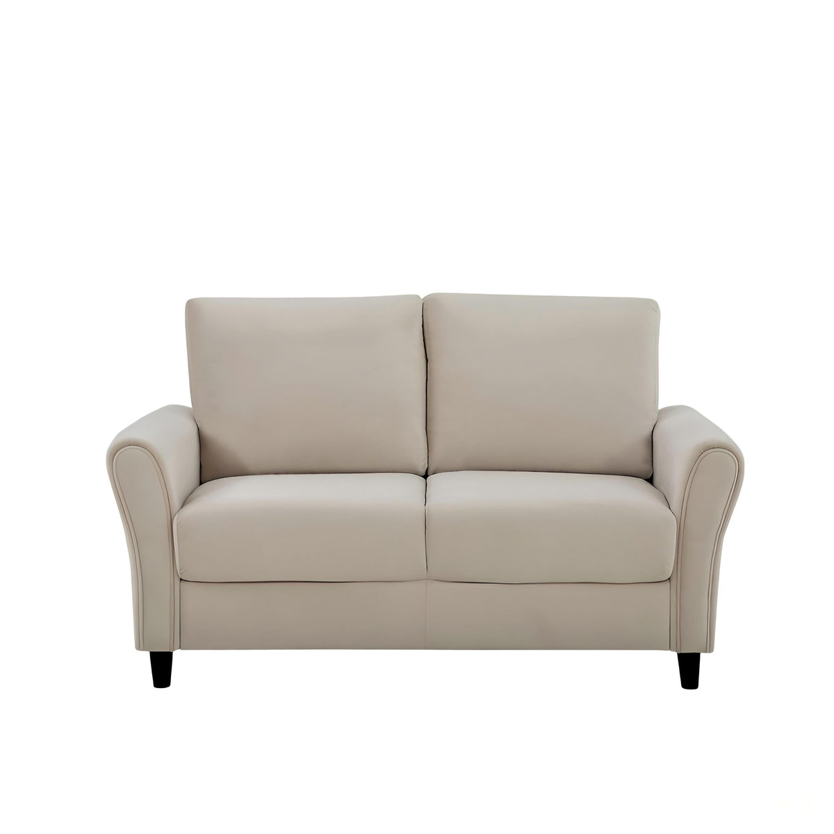 Patricia - Curved Arm Loveseat Sofa - Ivory
