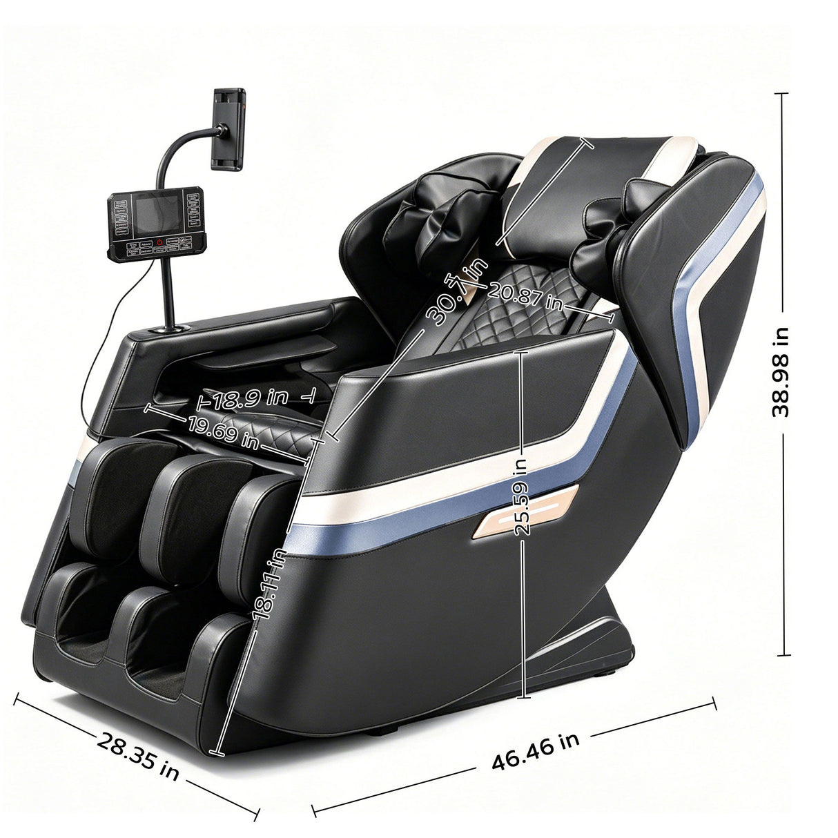 Massage Chair Recliner & Zero Gravity & Full Body Air Pressure - Black