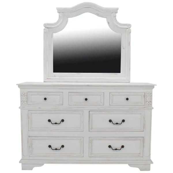 Freedom Queen Panel Bed, Dresser, & Mirror - FREEQPAN+FREEQRS+FREEQFB+FREEMI+FREEDR