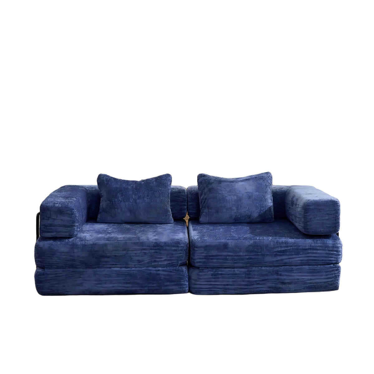 Convertible Floor Sofa Bed With Pillow Back Support Armrest