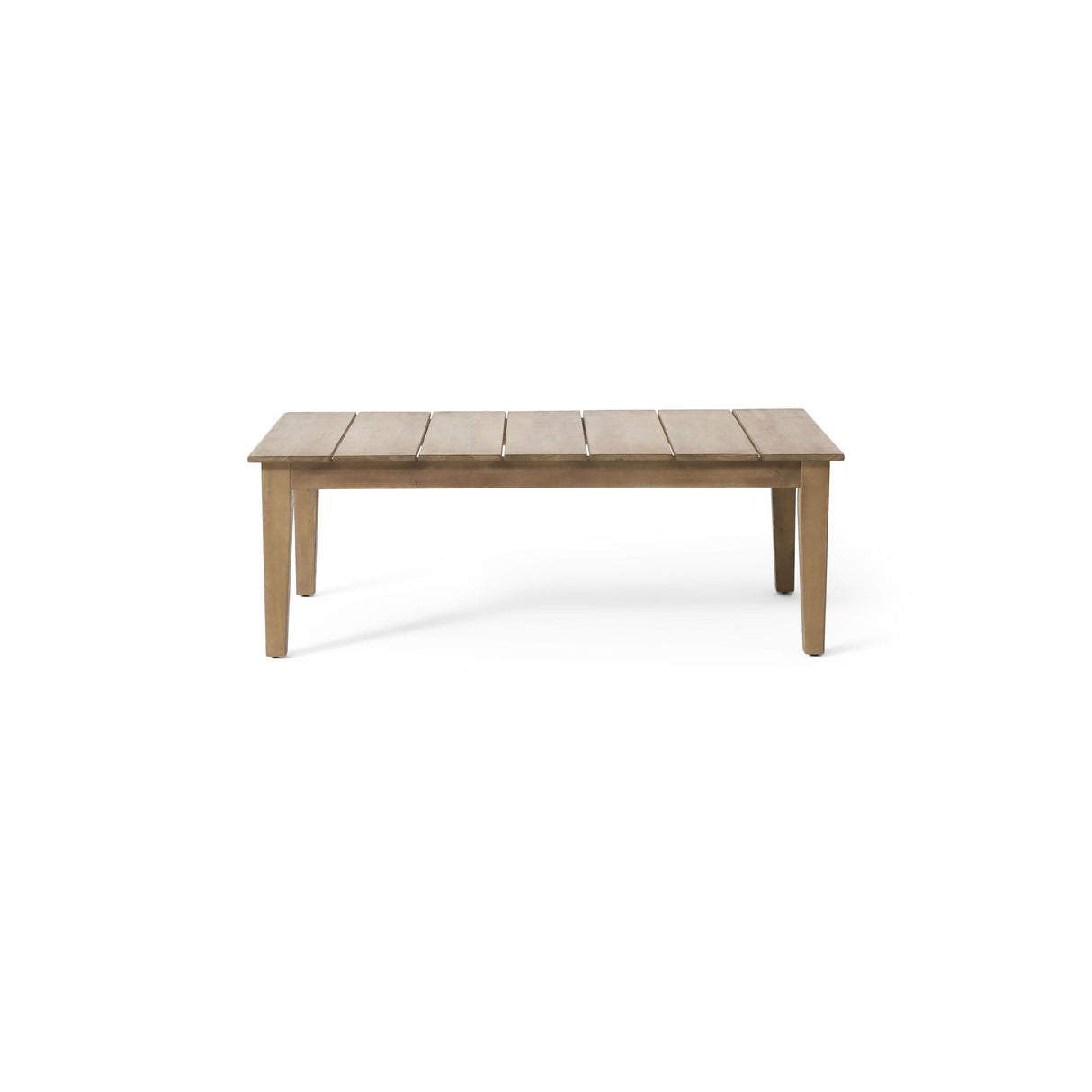 Outdoor Coffee Table With Slat Panel Top - Light Brown