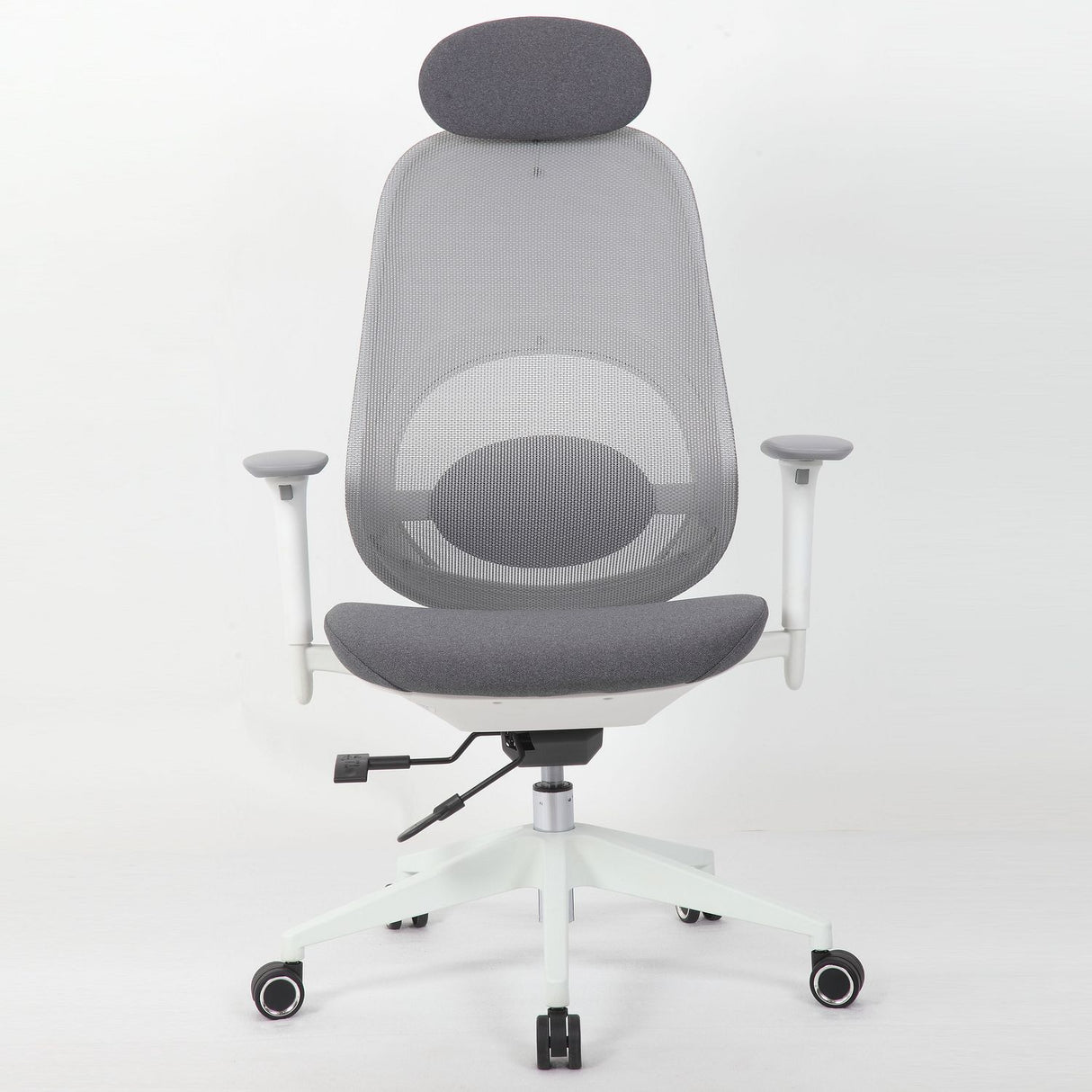 High Back Swivel Desk Chair With Height Adjustable Backrest, 3 Tilt Lock & Rotatable Headrest - Milk White