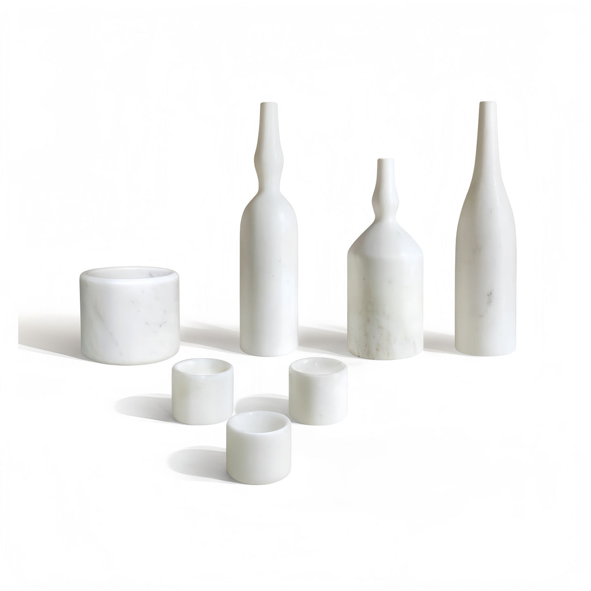 7 Pieces Luxury Natural Marble Living Room Accessories Set