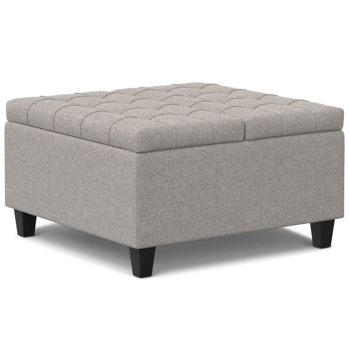 Harrison - Multifunctional Small Square Coffee Table Storage Ottoman - Gray