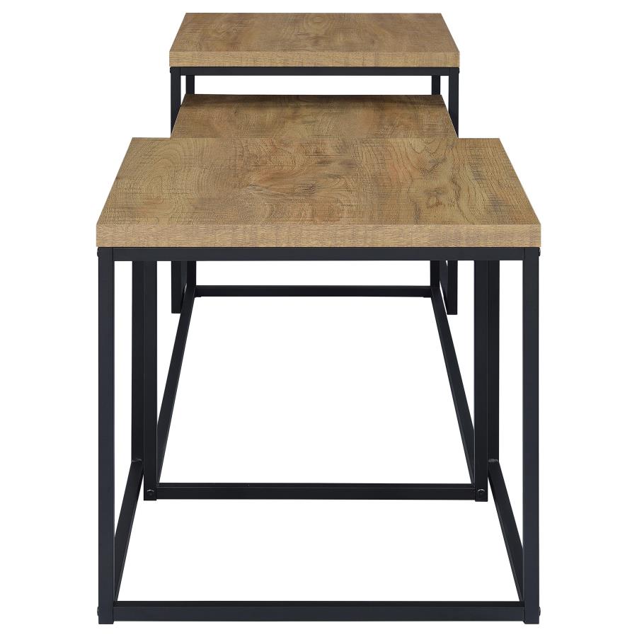 Straden 3-piece Engineered Wood Coffee Table Set Mango and Black - 700144