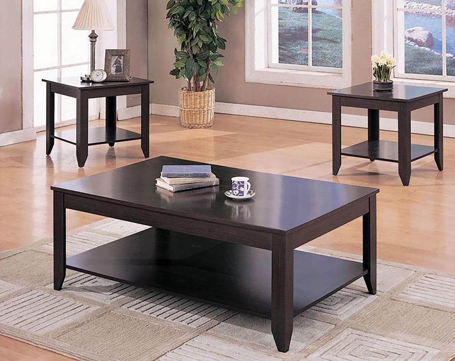Brooks 3-piece Rectangular Coffee Table Set Cappuccino - 700285