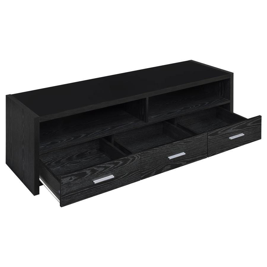 Alton 3-drawer Engineered Wood 61-inch TV Stand Black Oak - 700645