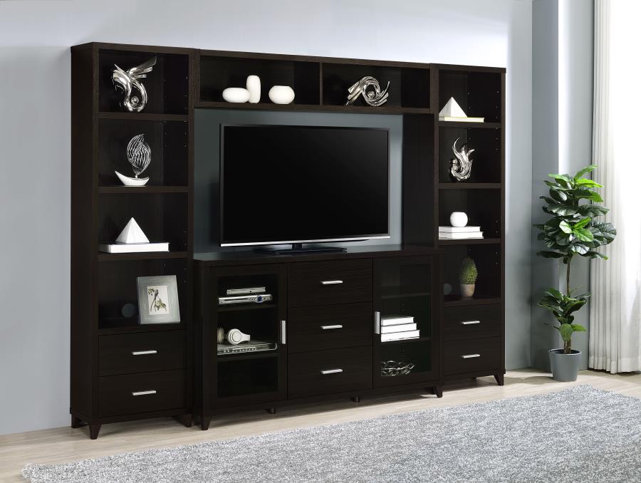 Lewes 4-shelf Engineered Wood Media Tower Cappuccino - 700882