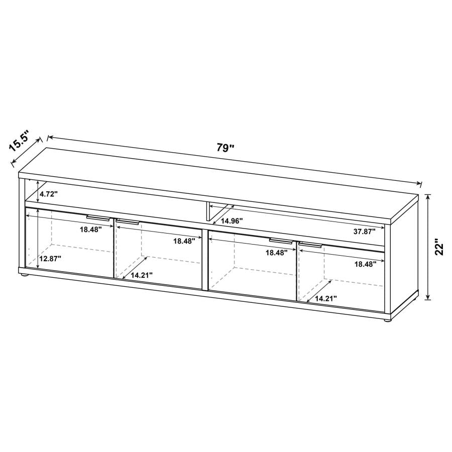 Sentnor 79-inch 4-door Engineered Wood TV Stand Media Console Mango - 700933