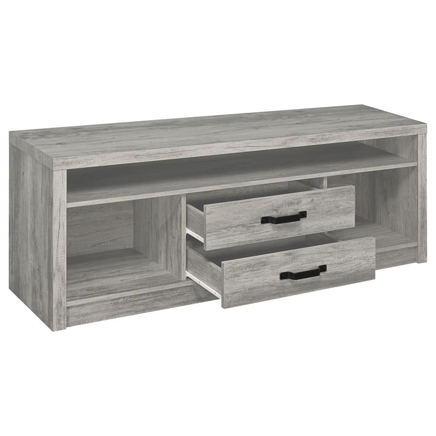Burke 2-drawer Engineered Wood 59-inch TV Stand Grey Driftwood - 701024