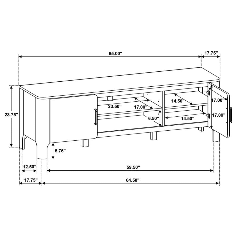 Rowe 65-inch 2-door Wood TV Stand Media Console Light Oak - 701652