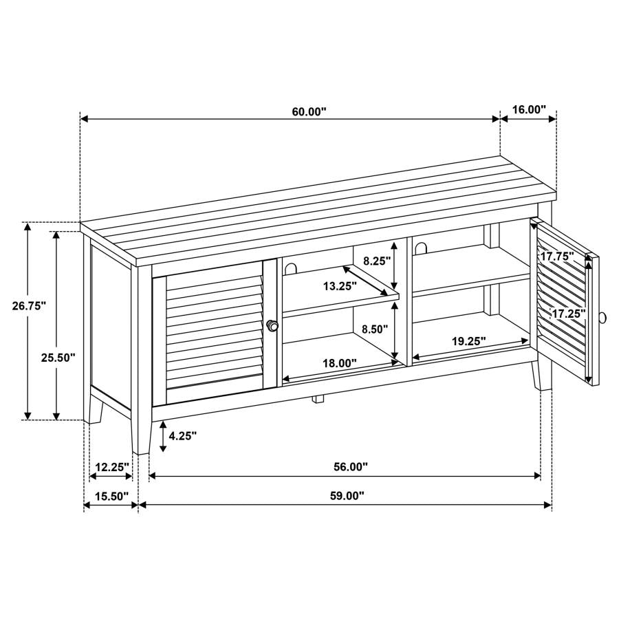 Concord 2-door 60-inch TV Stand Console Distressed Java - 701782