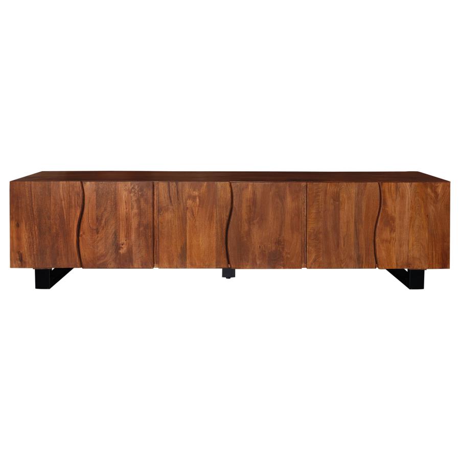 Trask 86-inch Wood TV Stand Media Console Mango Brown - 701790