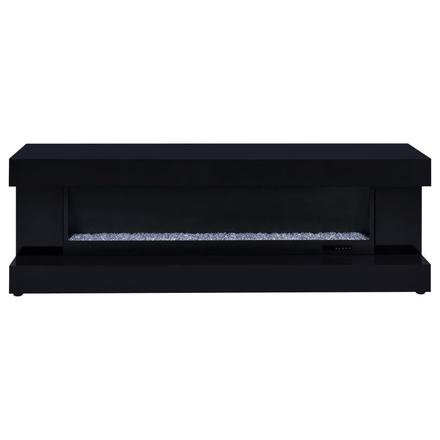 Mallory TV Stand Fireplace Console Bluetooth Speaker Black High Gloss - 701803