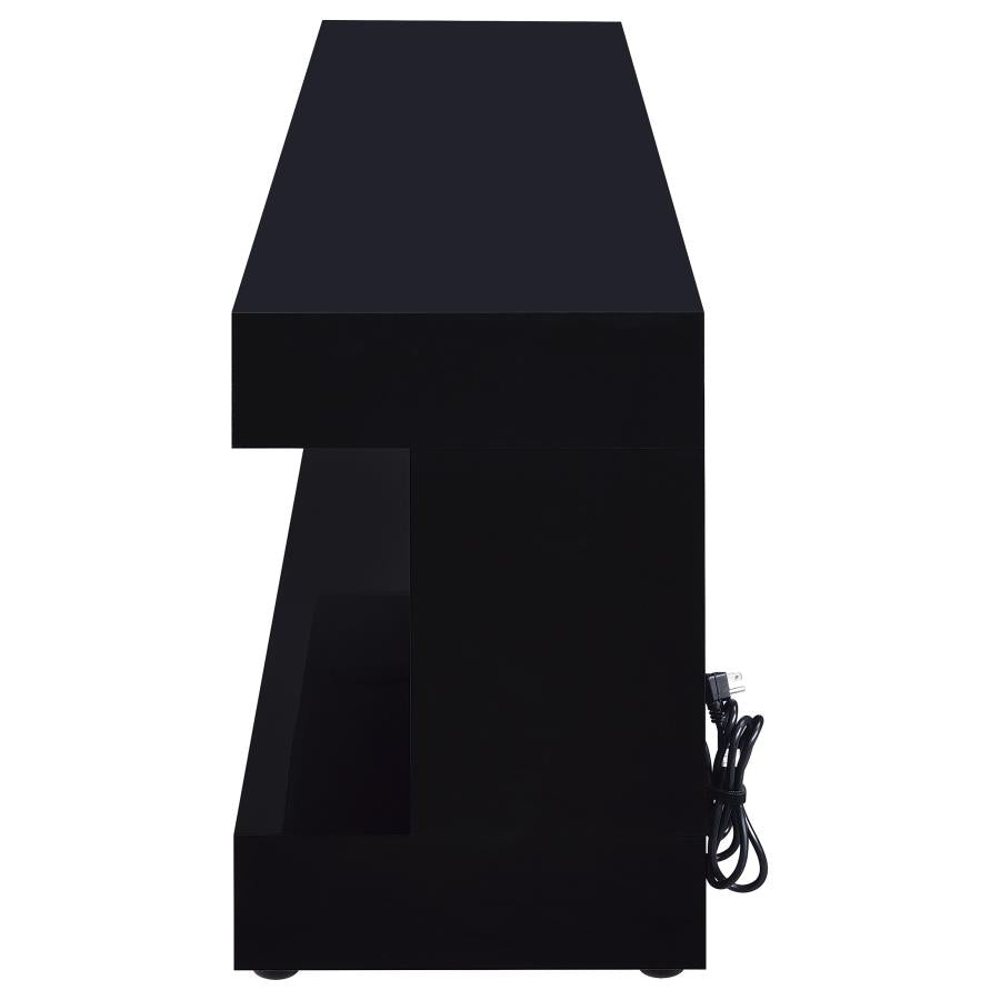 Mallory TV Stand Fireplace Console Bluetooth Speaker Black High Gloss - 701803