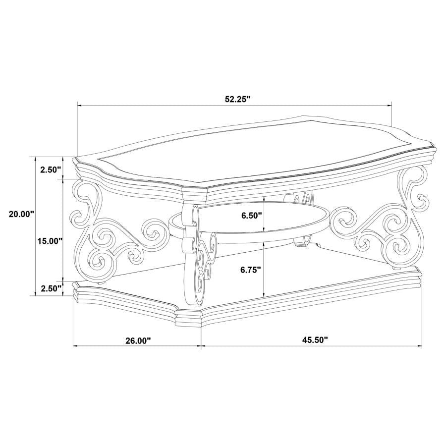 Laney 3-piece Glass Top Coffee and End Table Set Dark Merlot - 702448-S3
