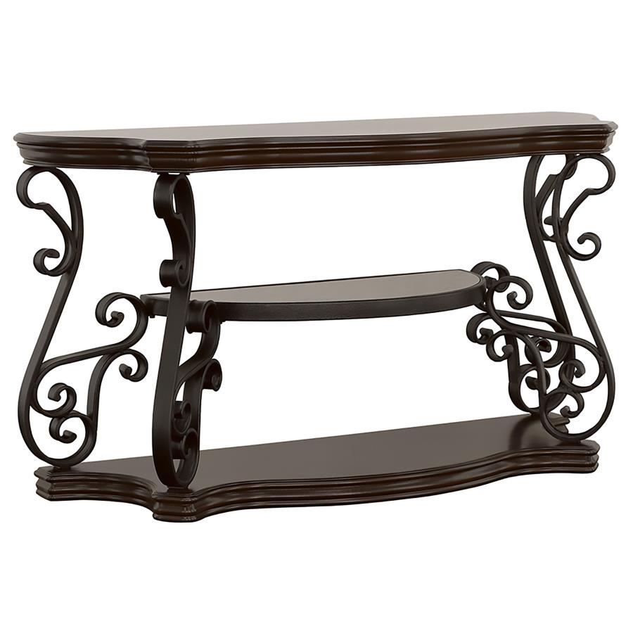 Laney Scrollwork Entryway Sofa Console Table Deep Merlot - 702449