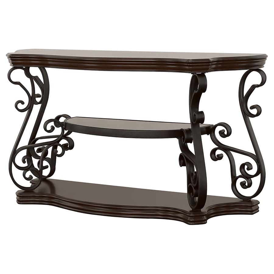 Laney Scrollwork Entryway Sofa Console Table Deep Merlot - 702449