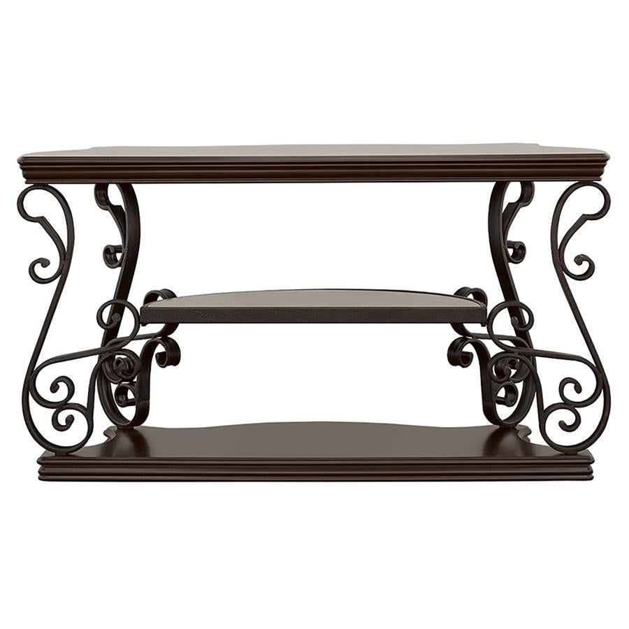 Laney Scrollwork Entryway Sofa Console Table Deep Merlot - 702449