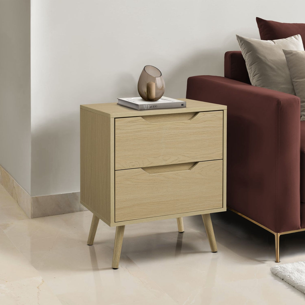 Modern Accent Table With Storage Drawers