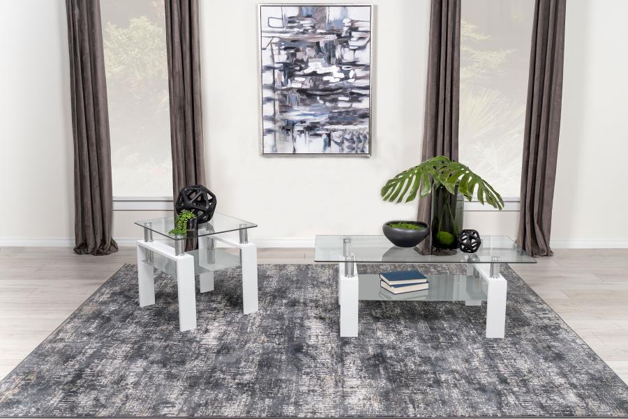 Dyer 2-piece Rectangular Coffee and End Table Set White - 703438-S2